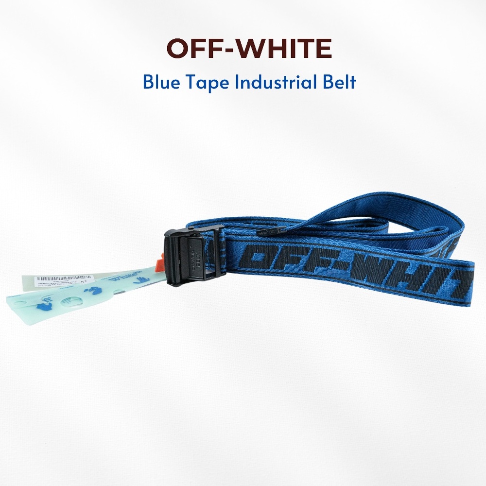 OFF-WHITE - Tap Industrial Logo Belt for Men/ Size OS/color Blue Black/Brand NEW